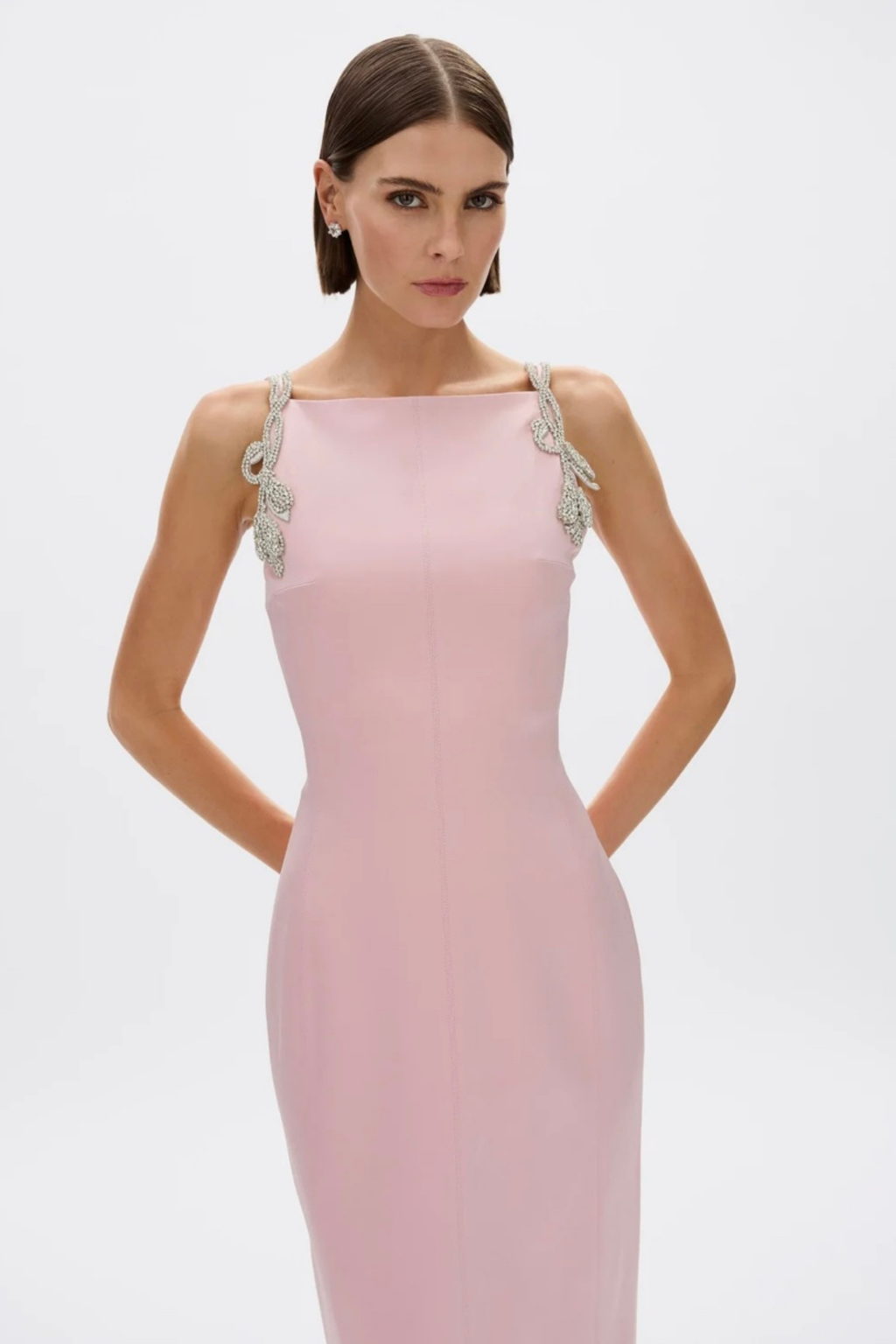ORYX COLUMN GOWN- ROSEWATER