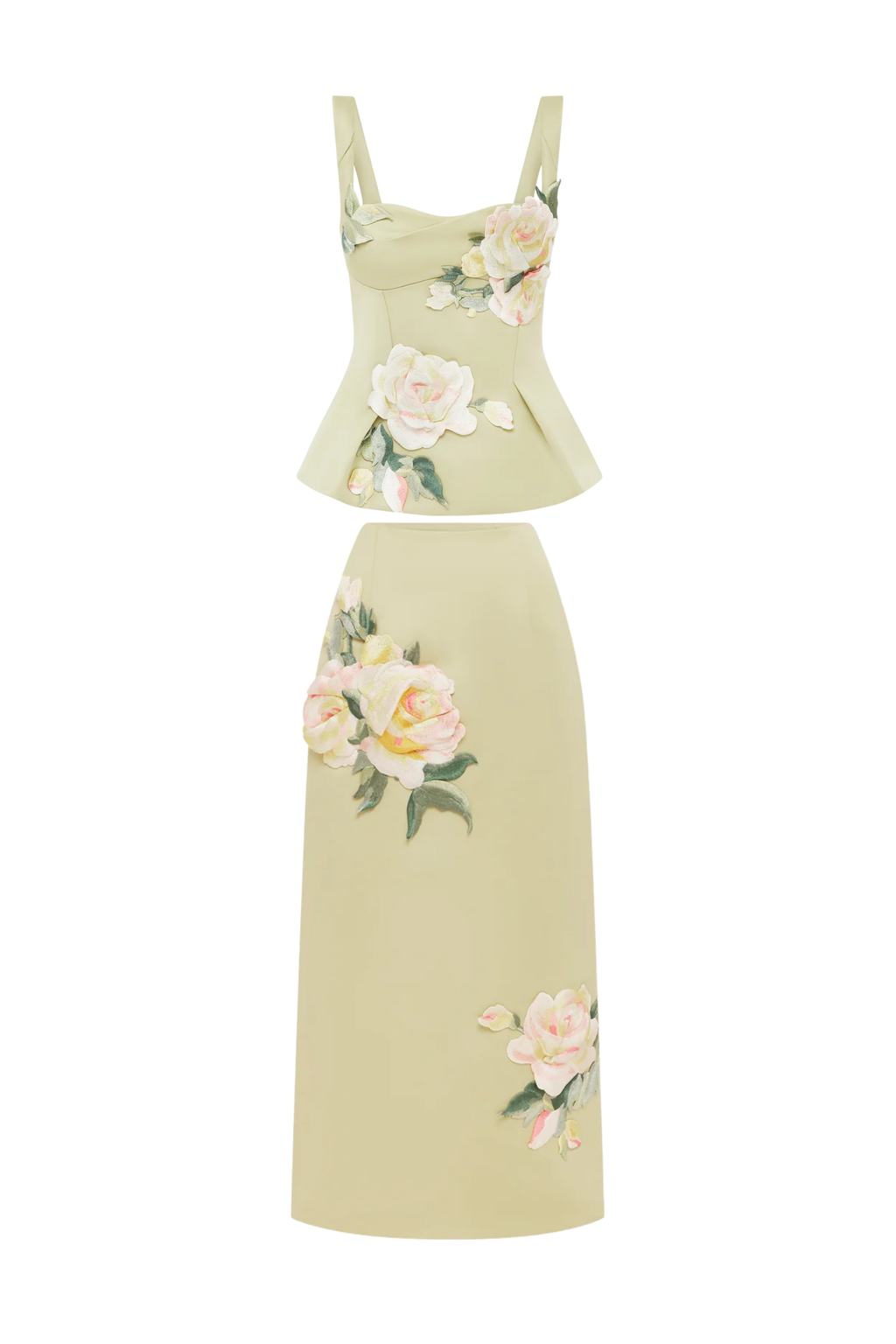 QUINN EMBROIDERED MIDI SKIRT & TOP SET