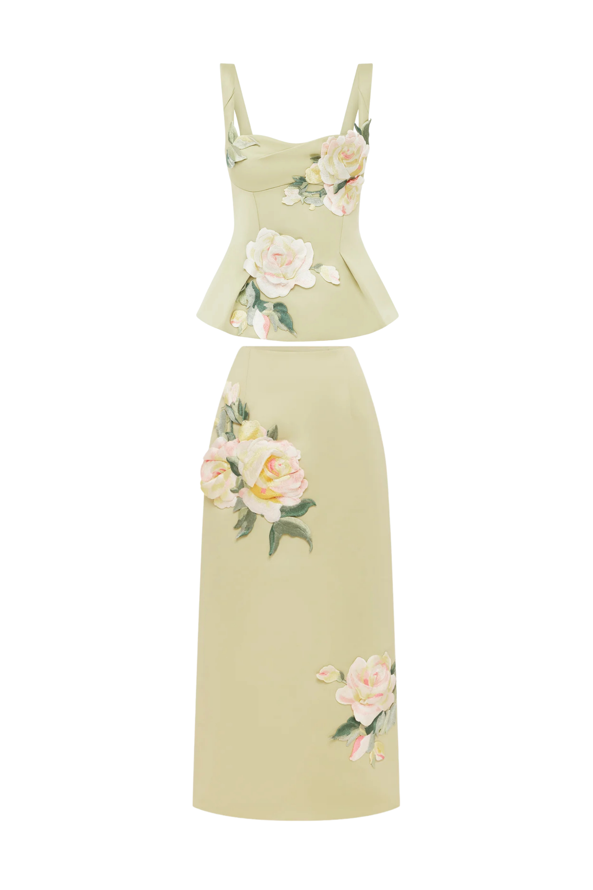 QUINN EMBROIDERED MIDI SKIRT & TOP SET