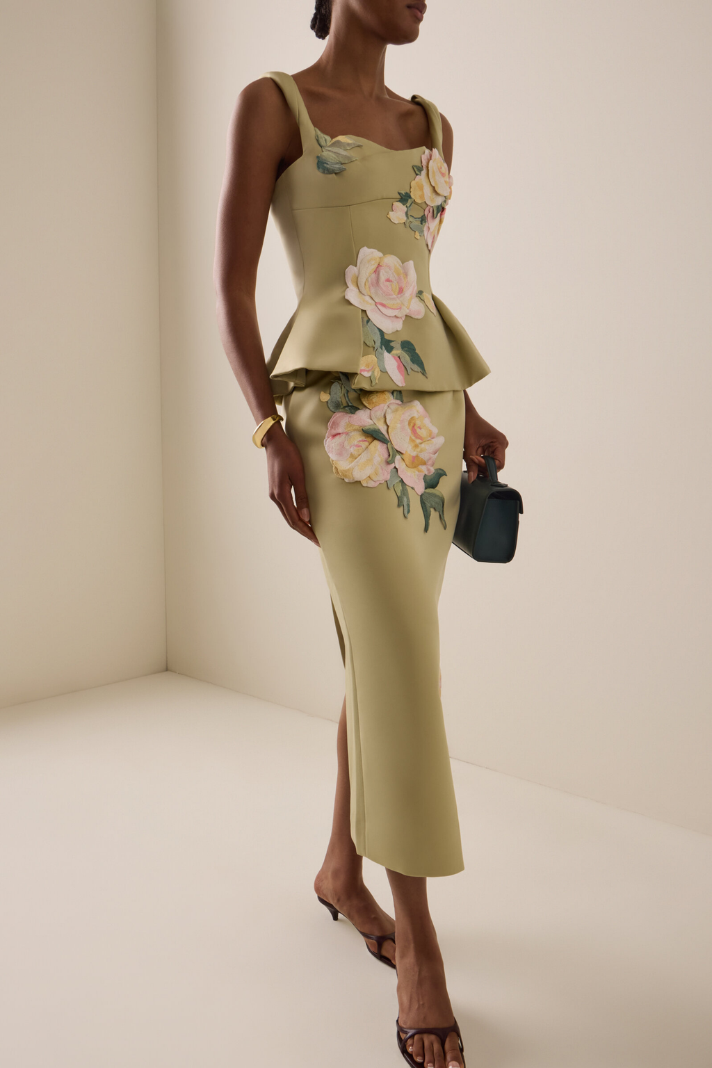 QUINN EMBROIDERED MIDI SKIRT & TOP SET