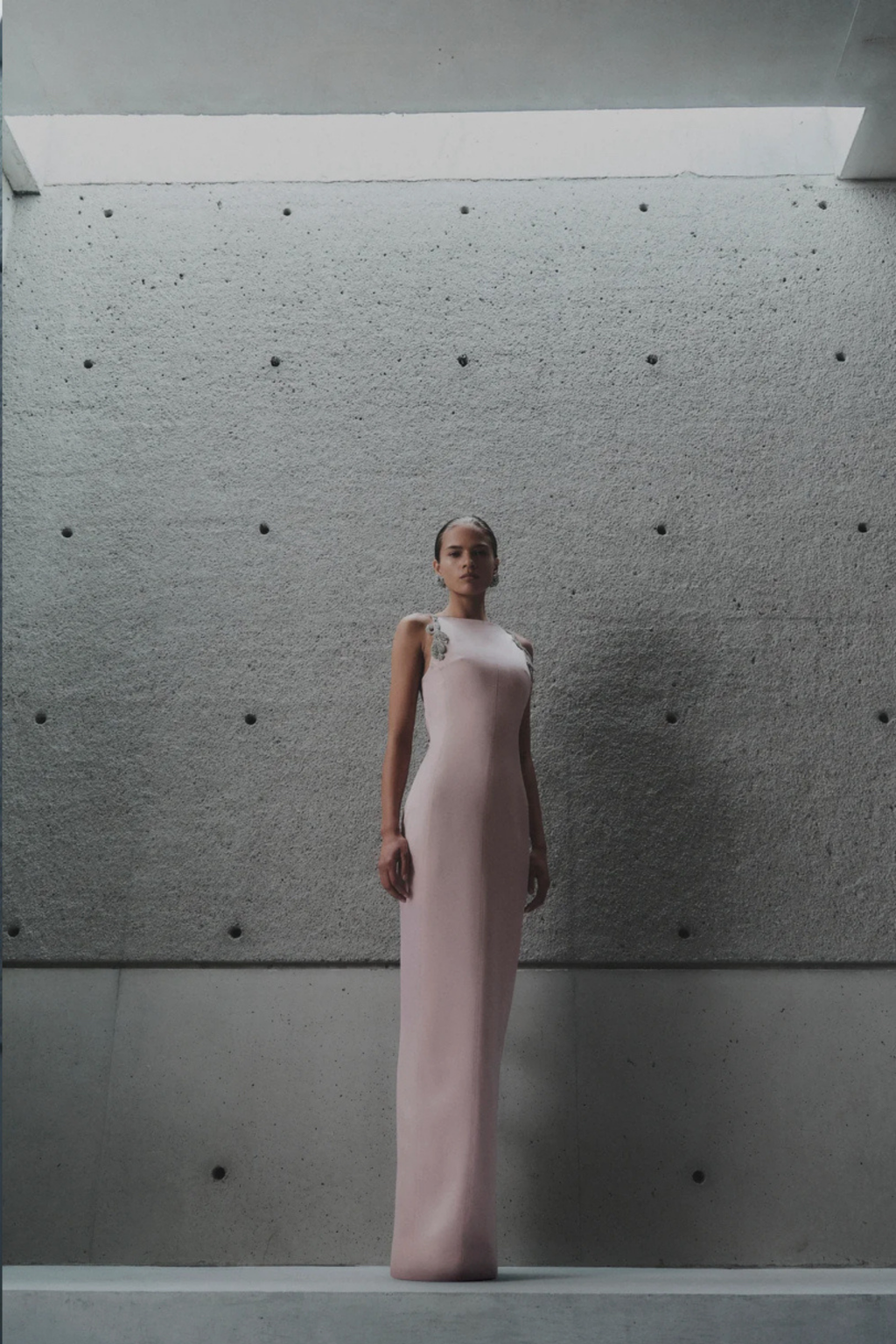 ORYX COLUMN GOWN- ROSEWATER