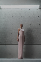 ORYX COLUMN GOWN- ROSEWATER