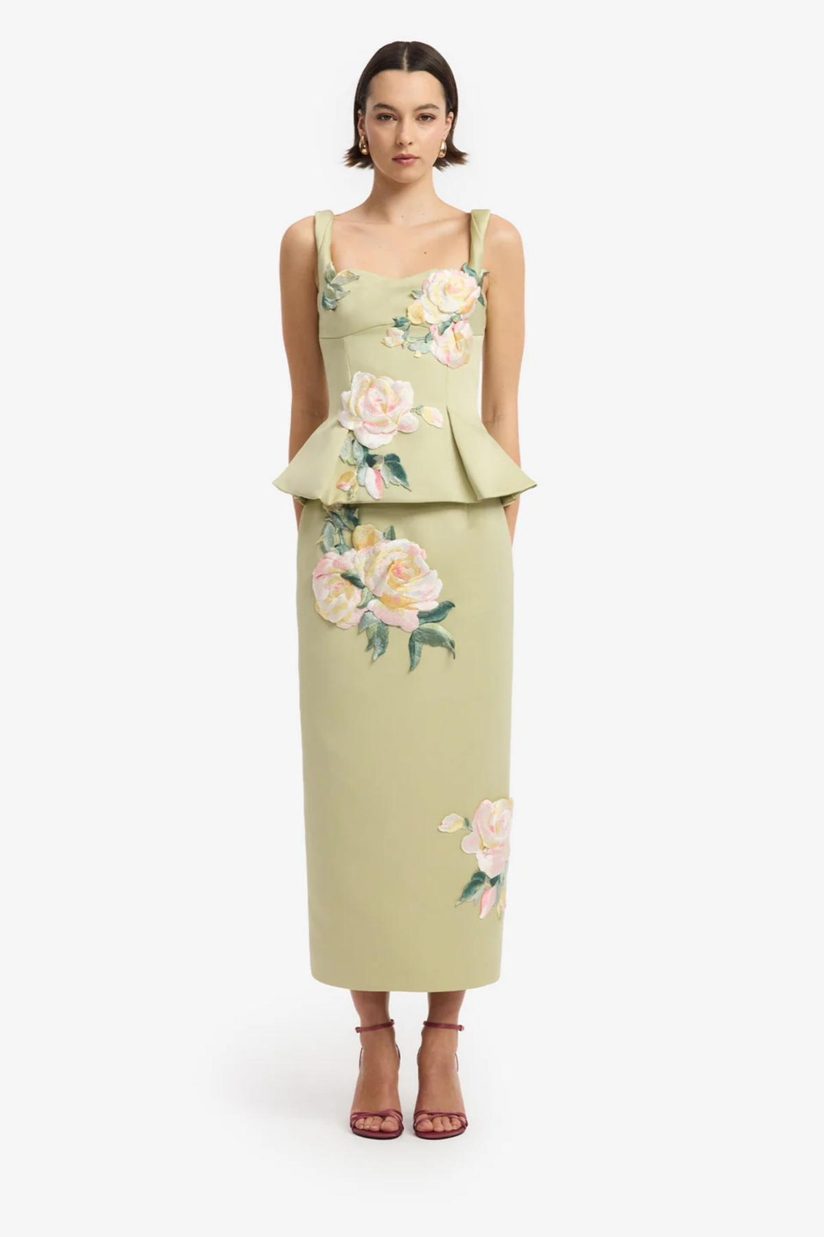 QUINN EMBROIDERED MIDI SKIRT & TOP SET
