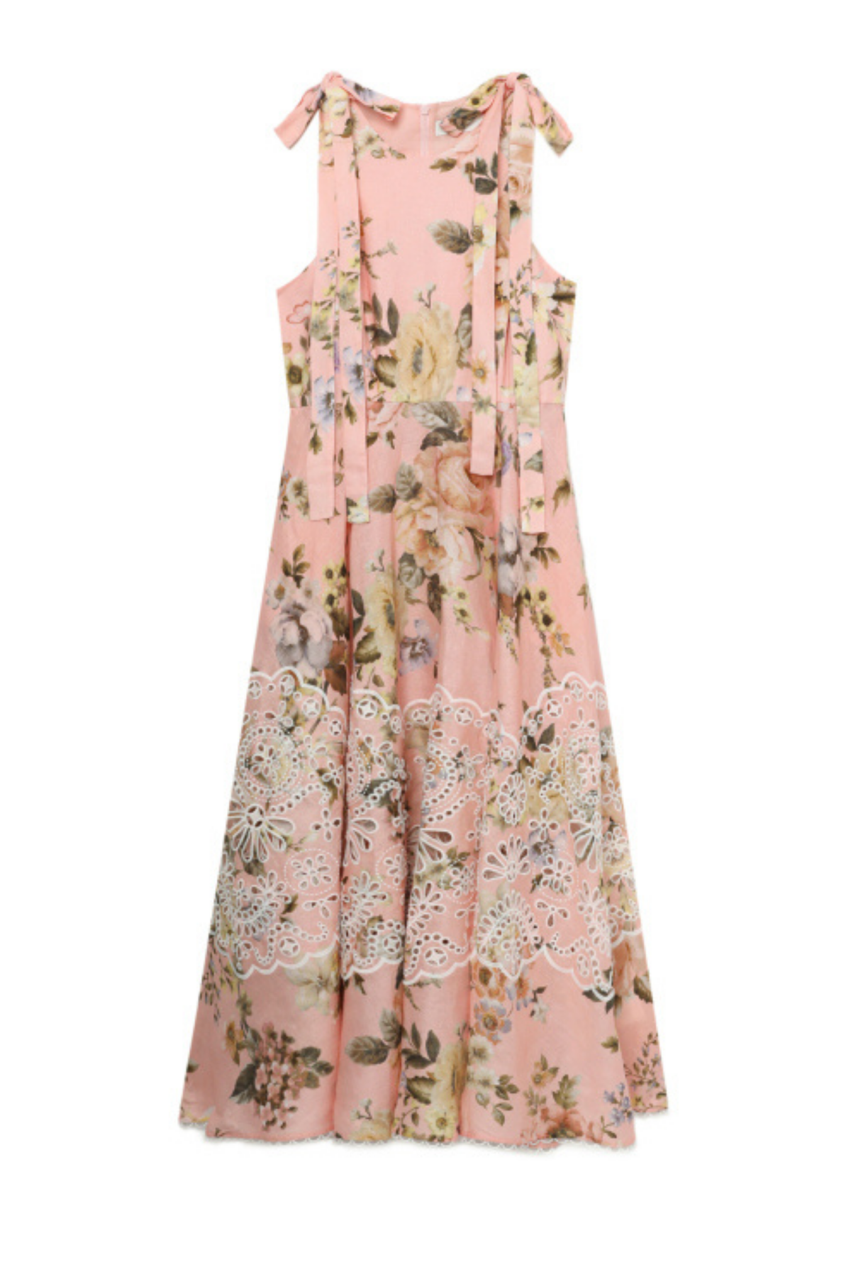 ACACIA BRODERIE MIDI DRESS PINK FLORAL