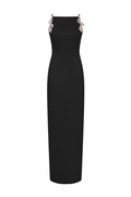 ORYX COLUMN GOWN- BLACK