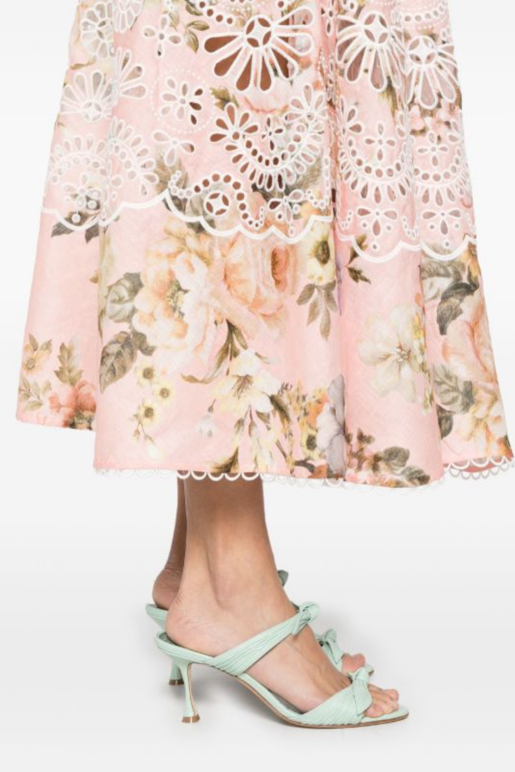 ACACIA BRODERIE MIDI DRESS PINK FLORAL
