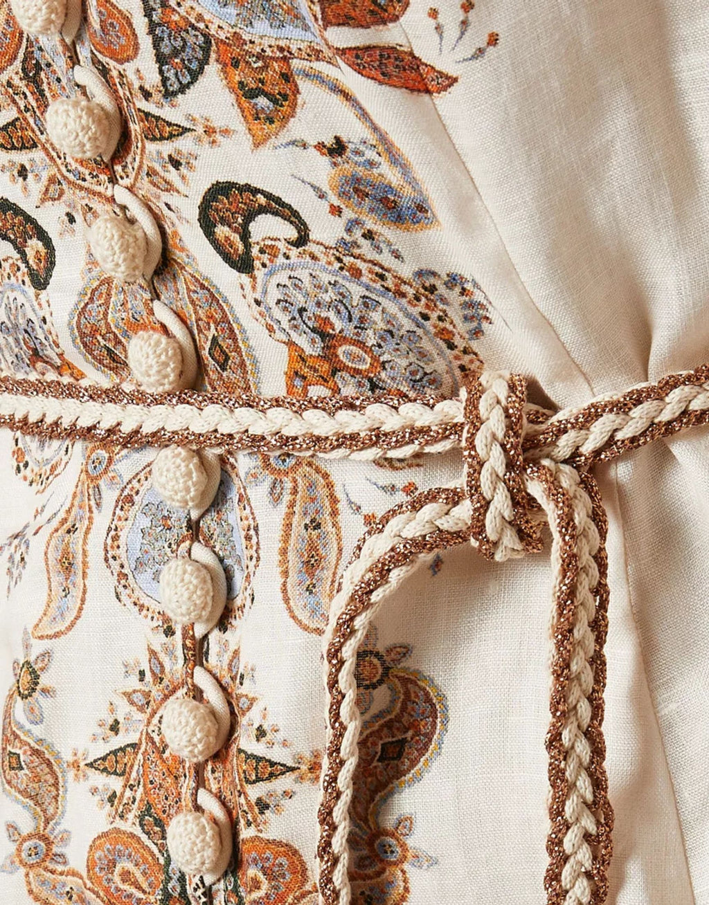 IVORY PAISLEY DEVI BILLOW DRESS