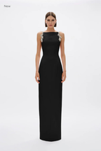 ORYX COLUMN GOWN- BLACK