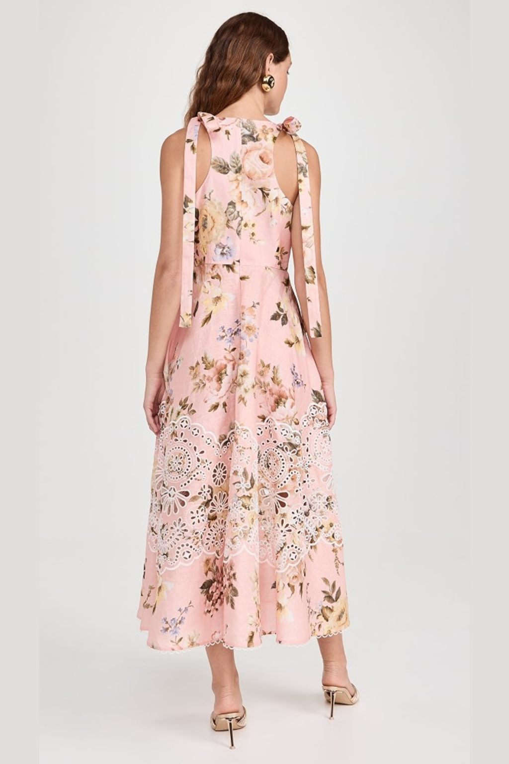 ACACIA BRODERIE MIDI DRESS PINK FLORAL