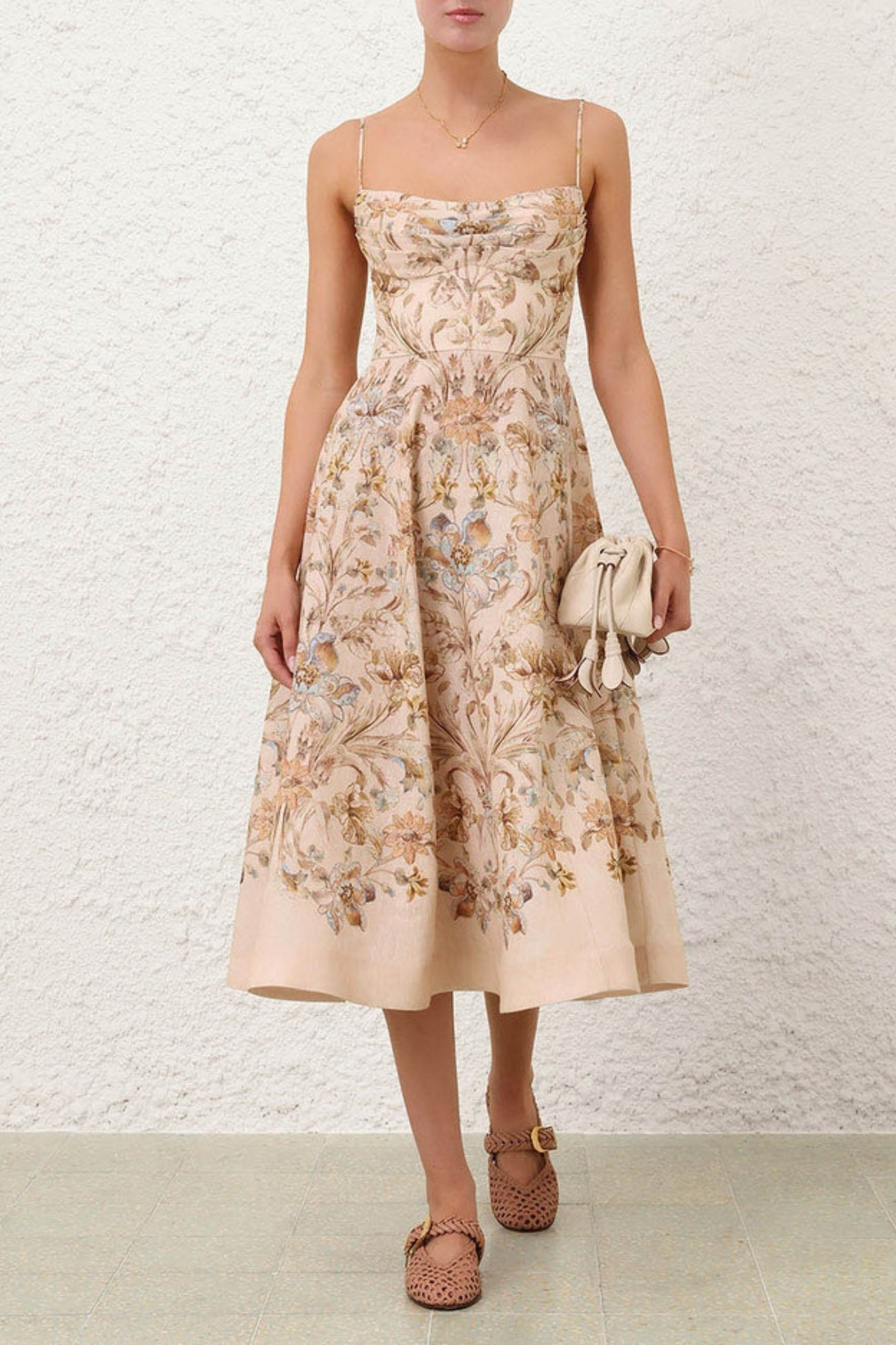 ASCENT TUCK MIDI DRESS