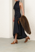 VALIANT DRAPED DENIM DRESS