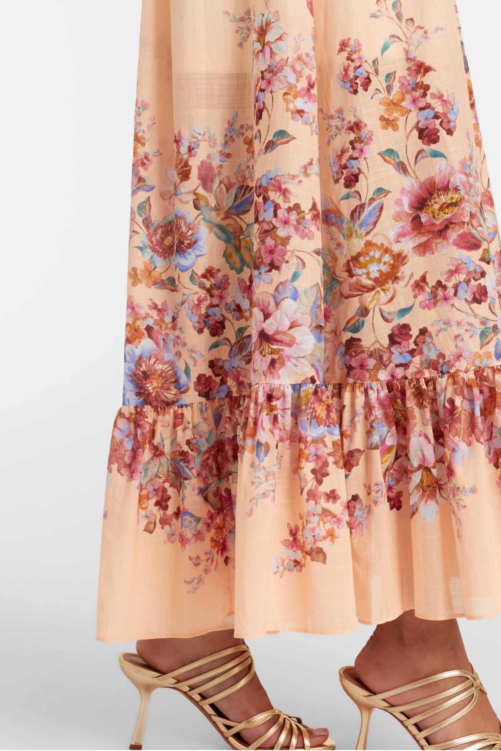 AWAKEN PLUNGE MAXI DRESS IVORY FLORAL