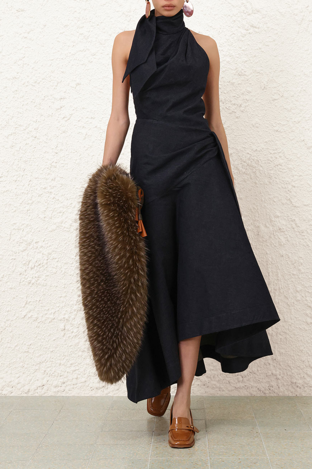 VALIANT DRAPED DENIM DRESS