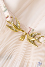PLEATED TIERED MIDI DRESS
