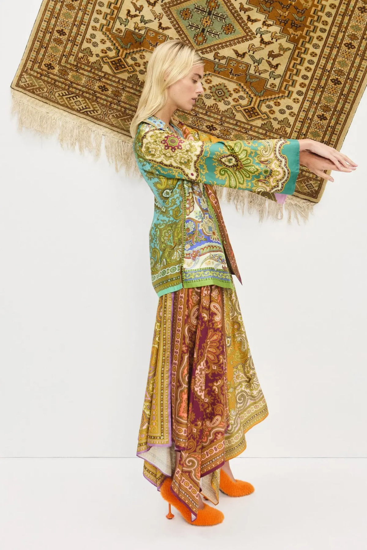 CLEMENZA SPLICED SILK SET
