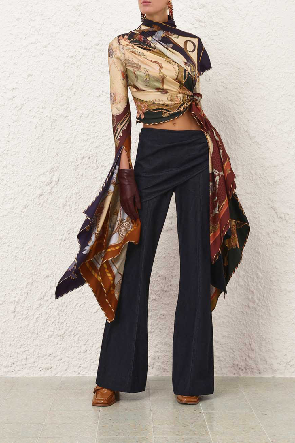 VALIANT DRAPED DENIM FLARE