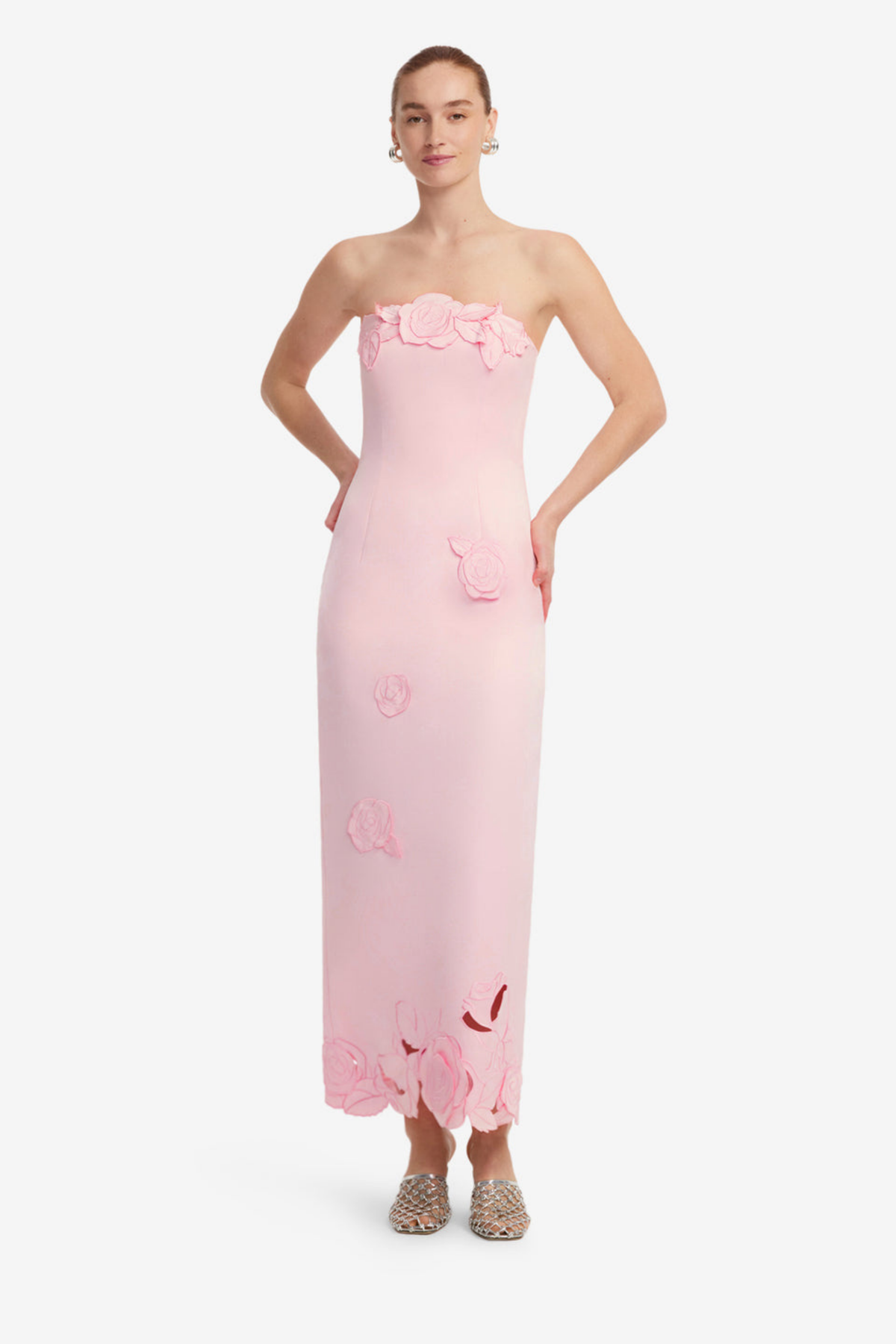 RAYNA APPLIQUE BUSTIER MAXI DRESS