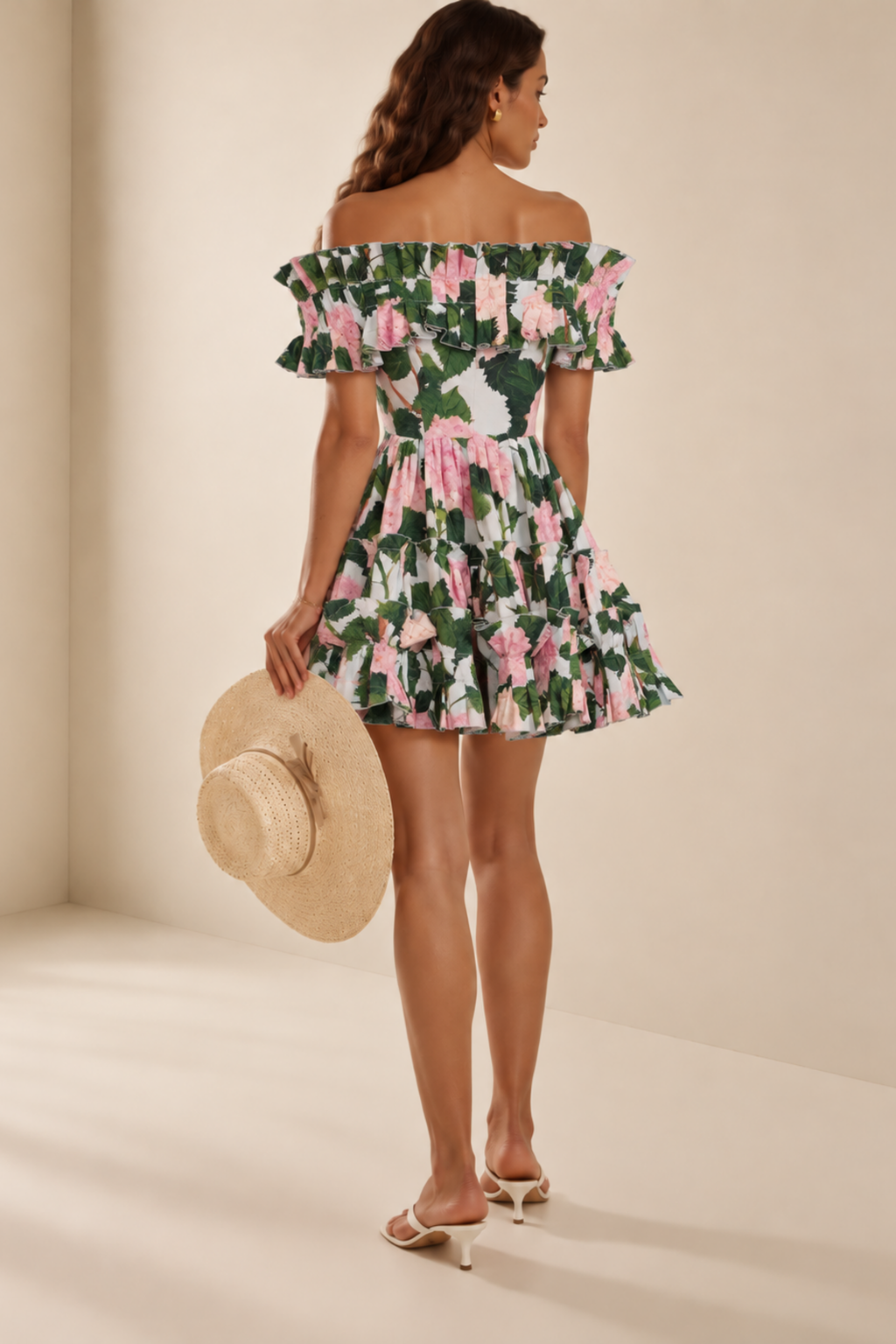 HYDRANGEA PRINT MINI DRESS