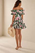 HYDRANGEA PRINT MINI DRESS