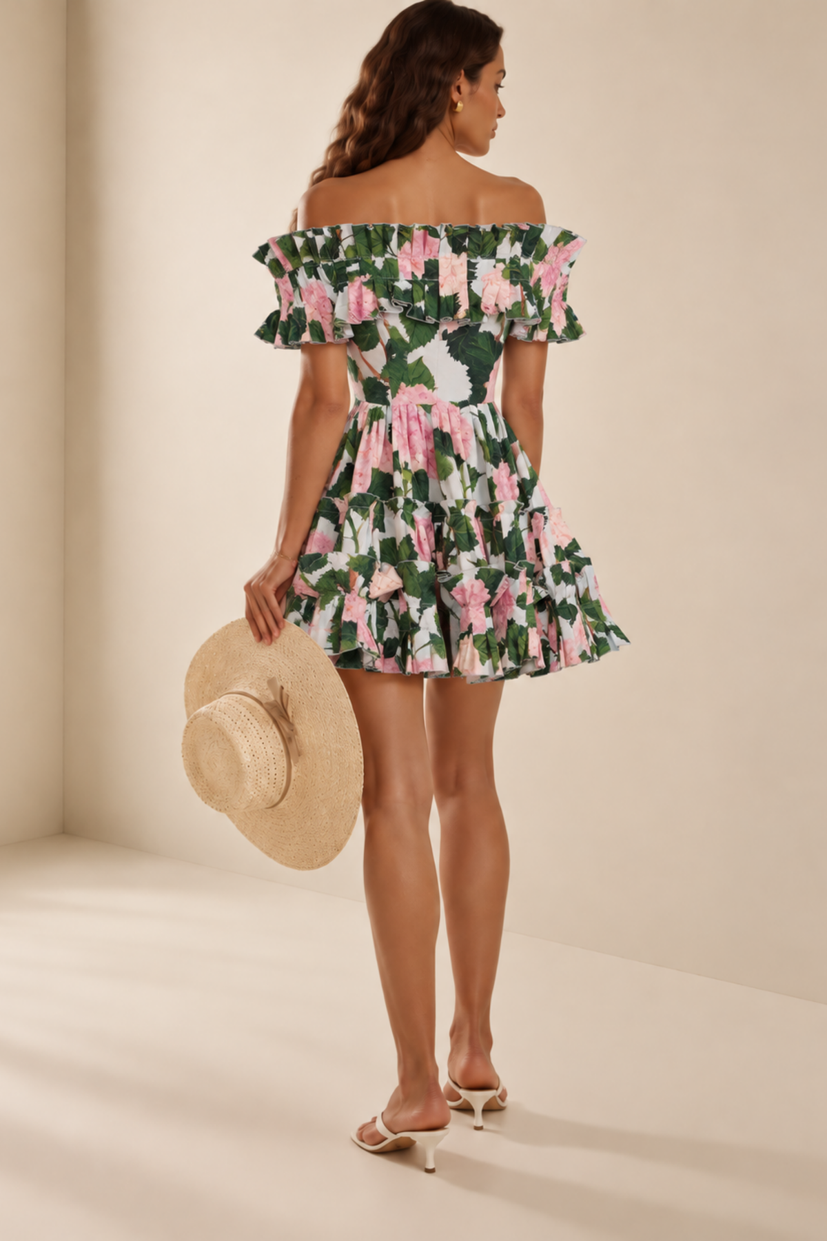 HYDRANGEA PRINT MINI DRESS