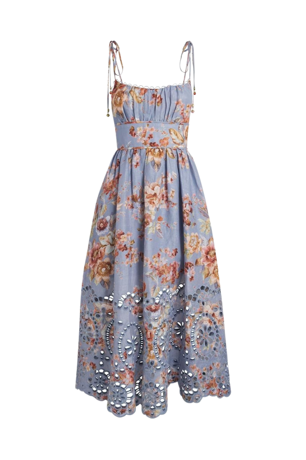 AWAKEN PICNIC DRESS CHAMBRAY FLORAL