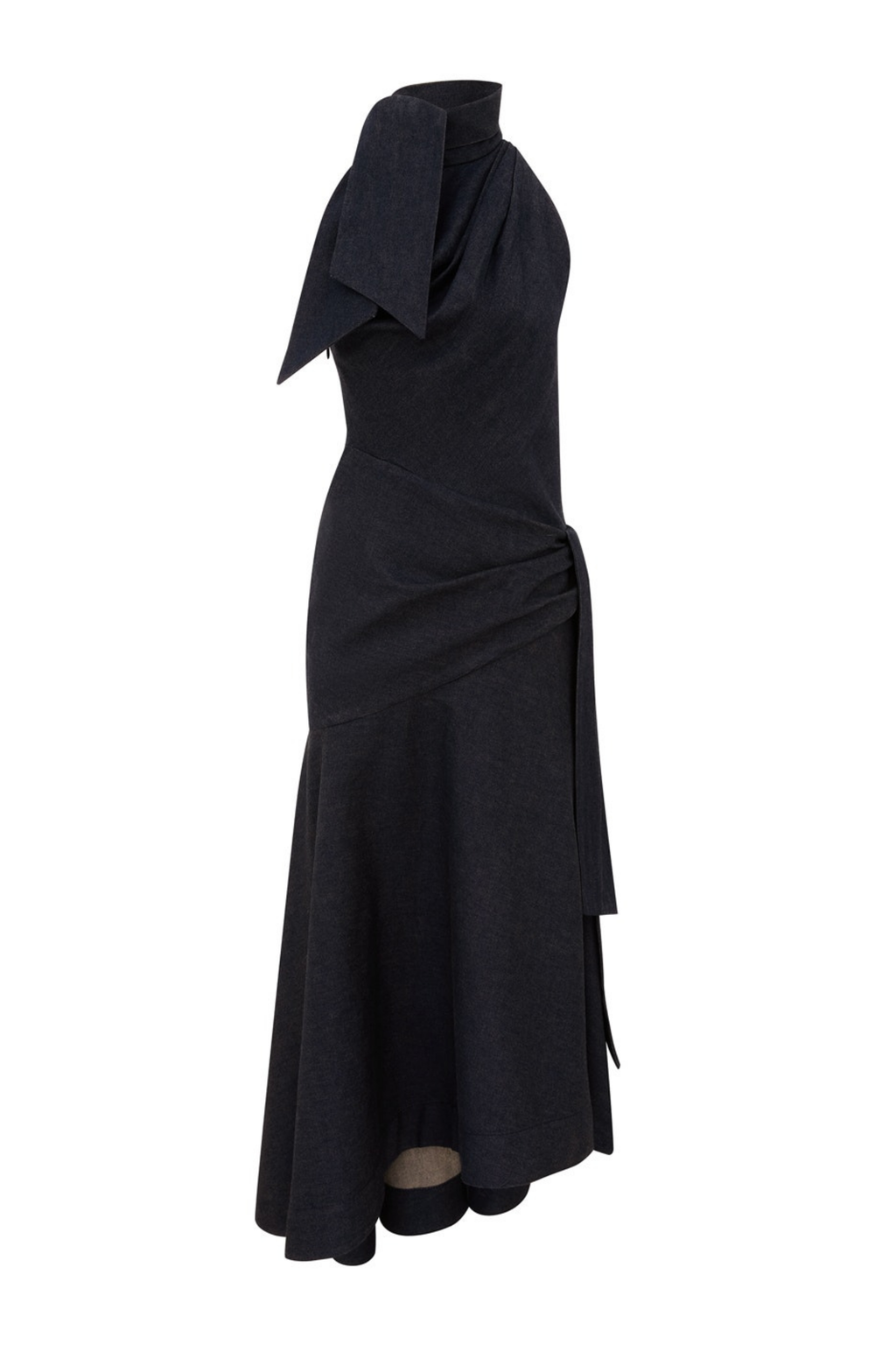 VALIANT DRAPED DENIM DRESS