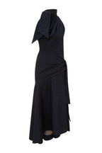 VALIANT DRAPED DENIM DRESS