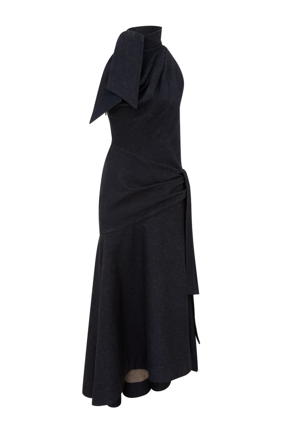 VALIANT DRAPED DENIM DRESS