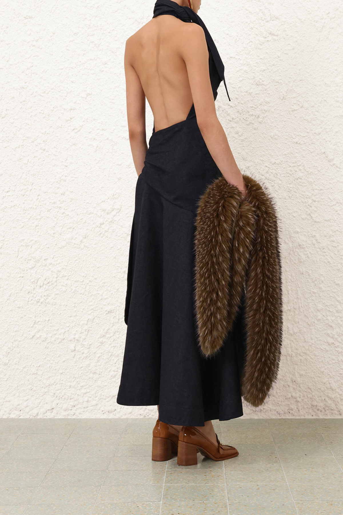 VALIANT DRAPED DENIM DRESS