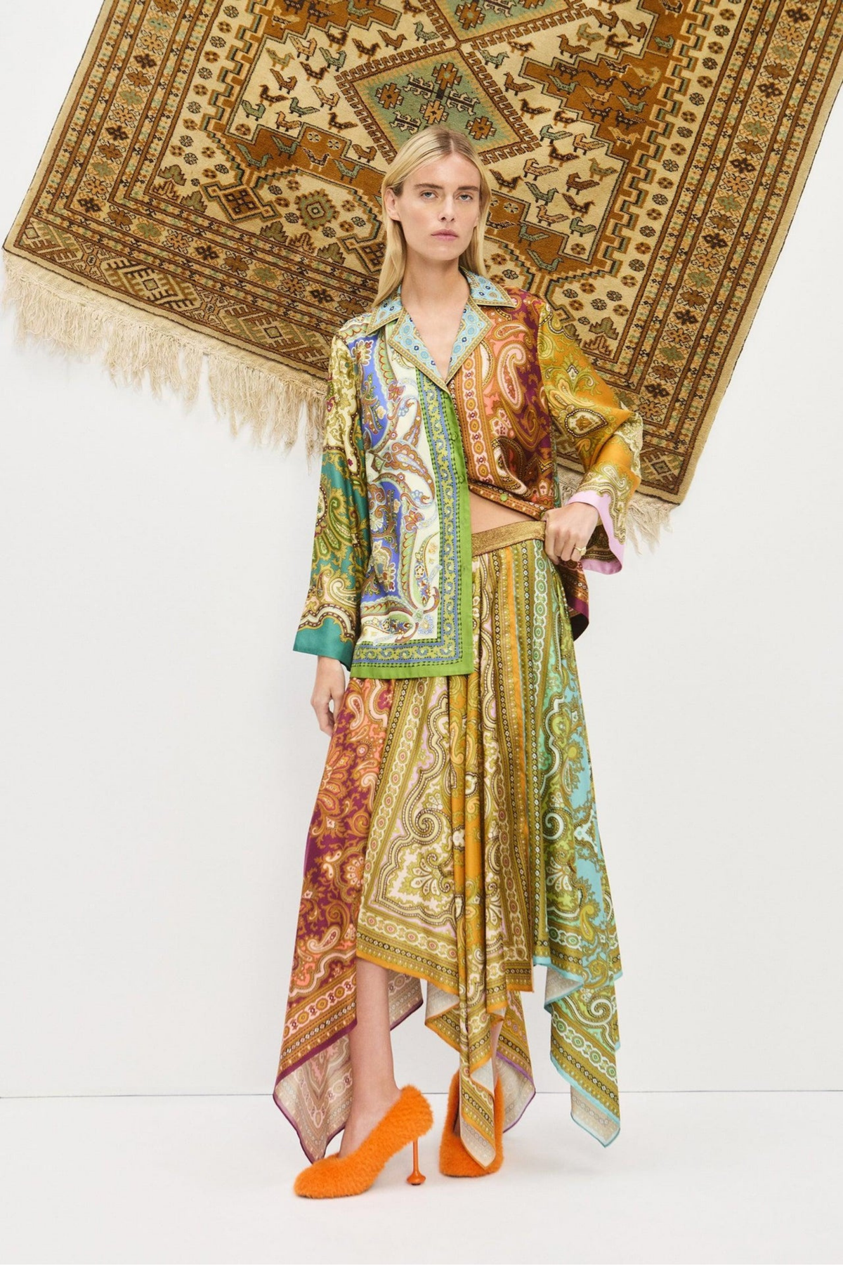 CLEMENZA SPLICED SILK SET
