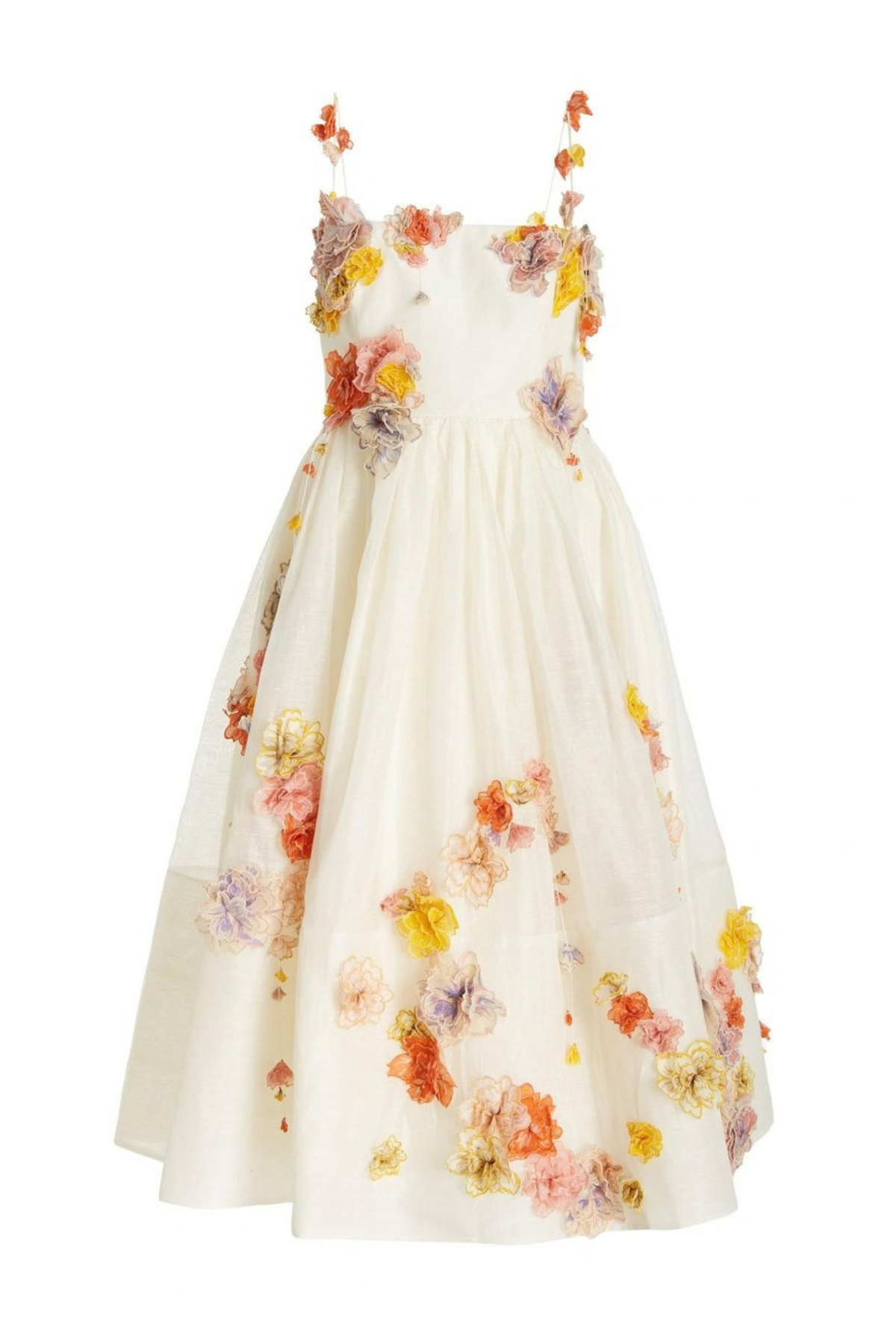 POSTCARD FLORAL LINEN MIDI DRESS