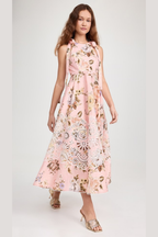 ACACIA BRODERIE MIDI DRESS PINK FLORAL