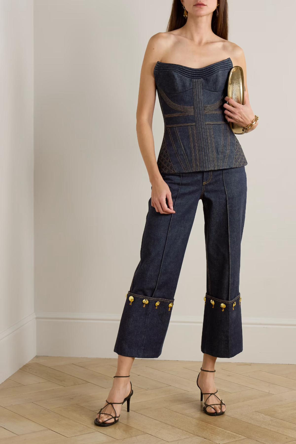 CORDED DENIM CORSET