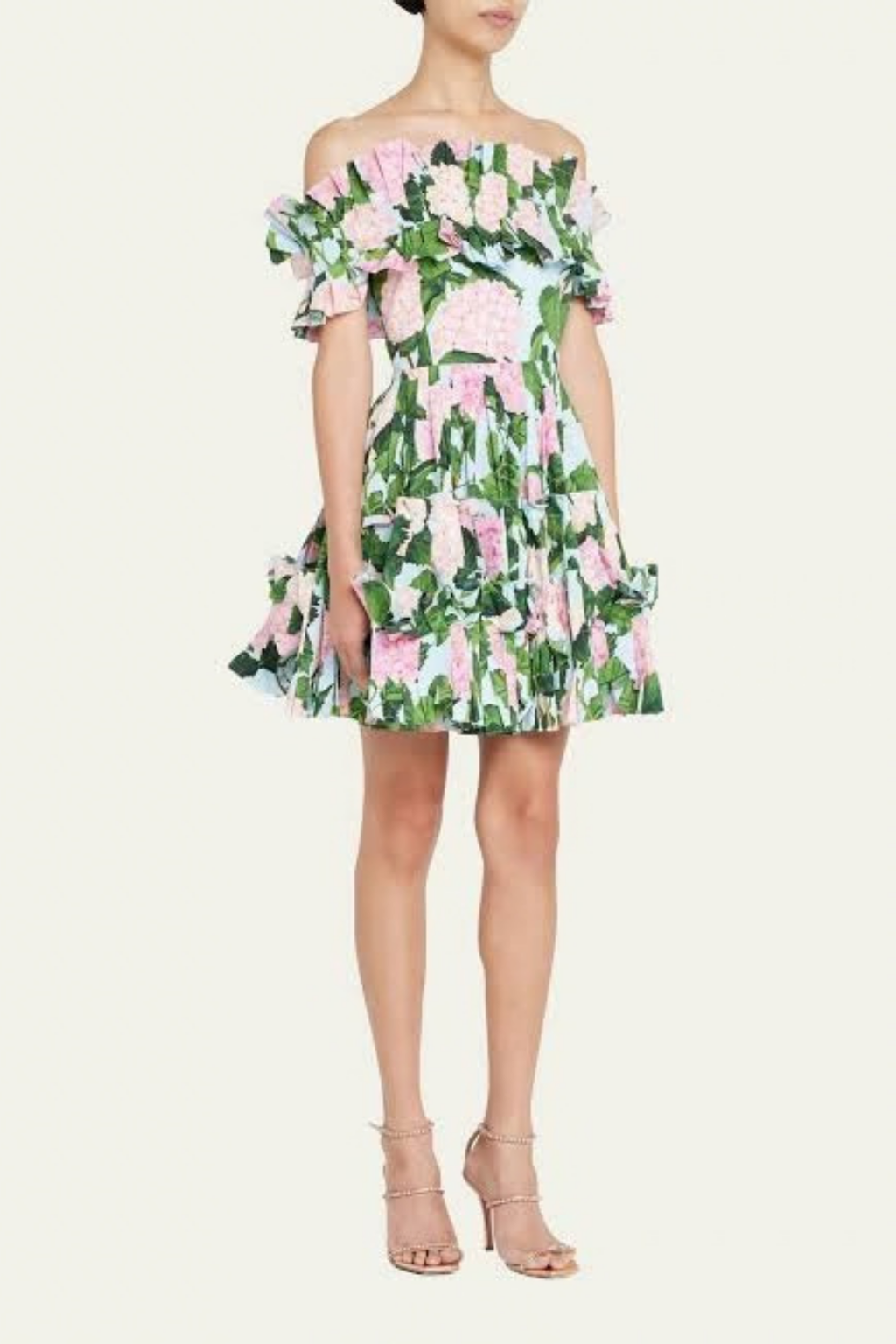 HYDRANGEA PRINT MINI DRESS