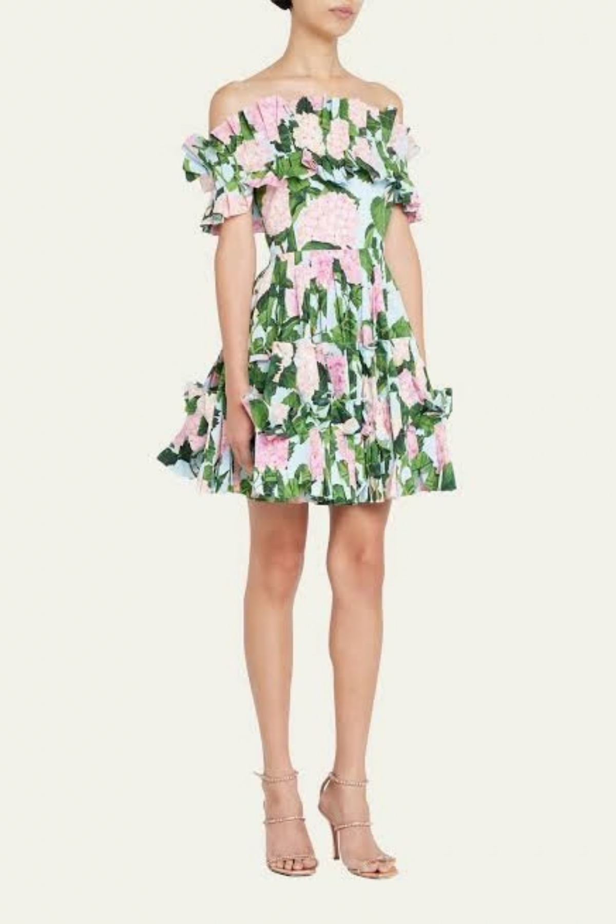 HYDRANGEA PRINT MINI DRESS