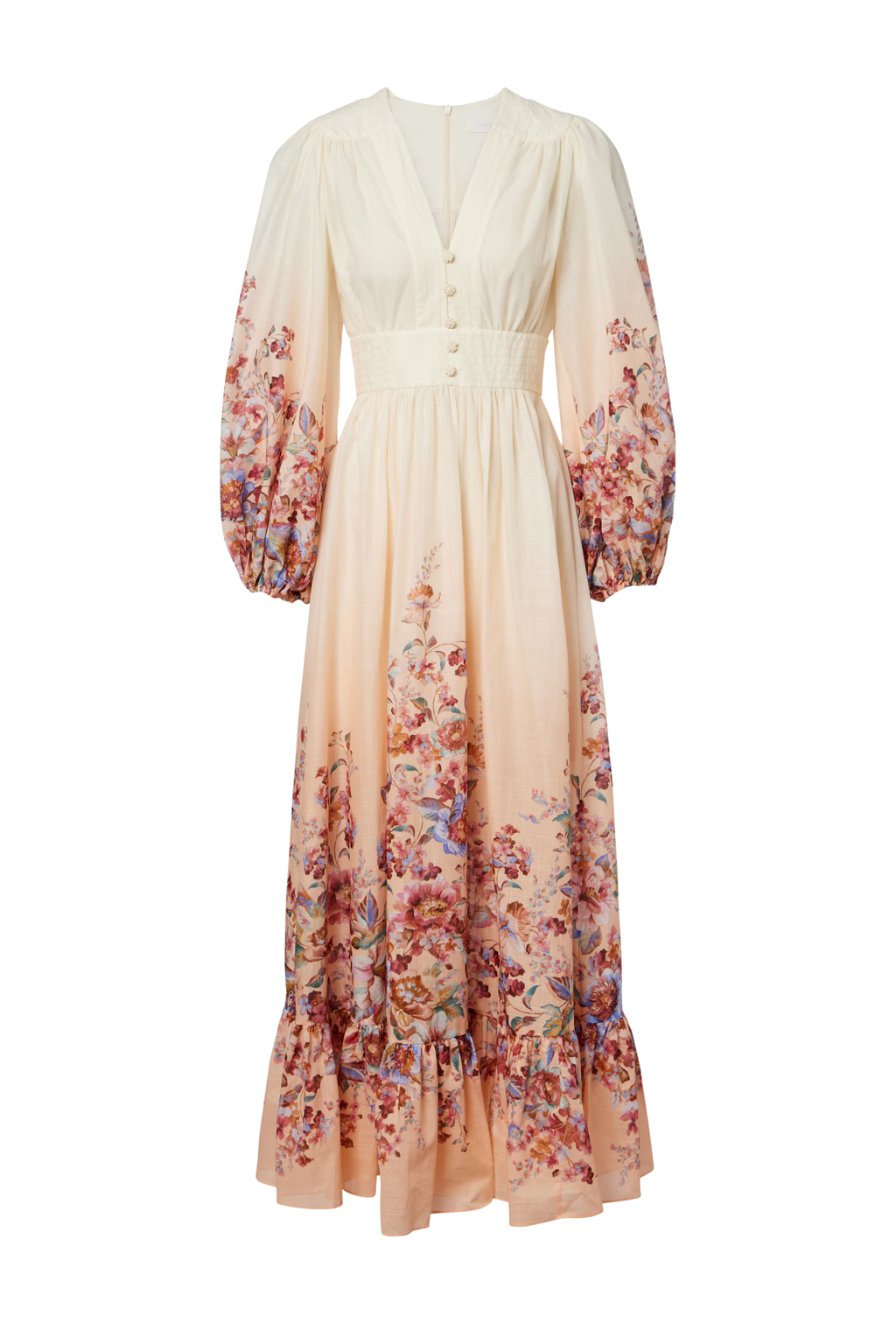 AWAKEN PLUNGE MAXI DRESS IVORY FLORAL