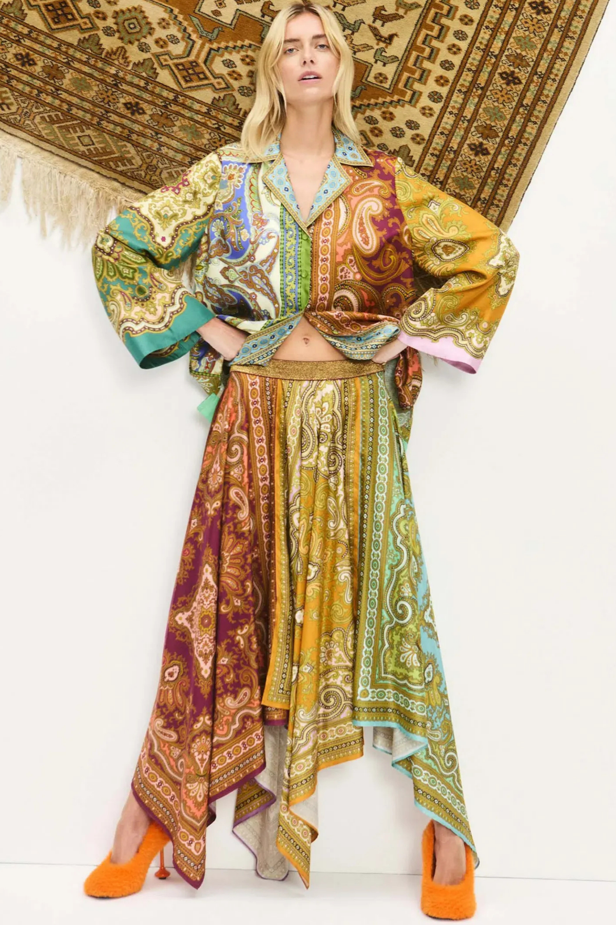 CLEMENZA SPLICED SILK SET