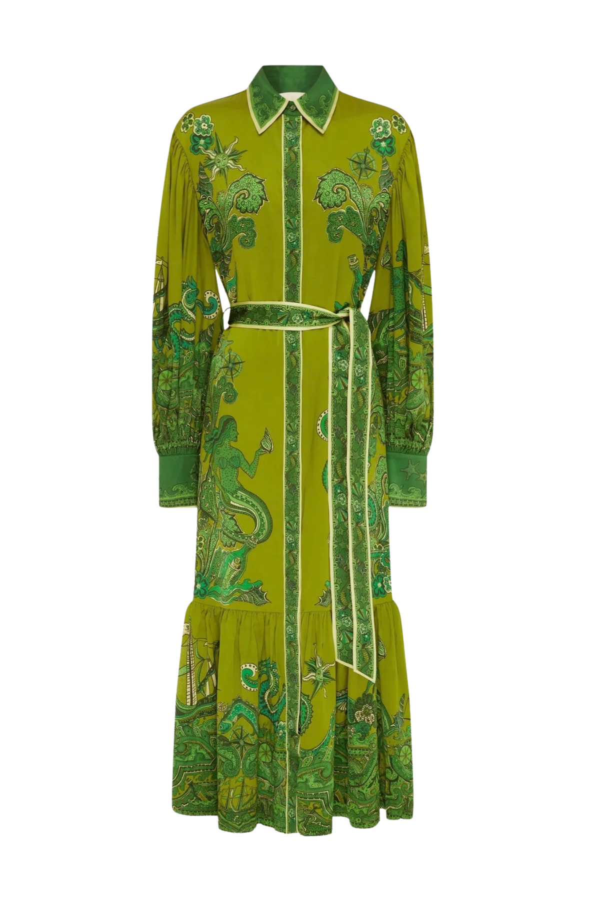 SOLARIS SILK MAXI SHIRT DRESS