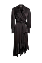 SILK WRAP MIDI DRESS
