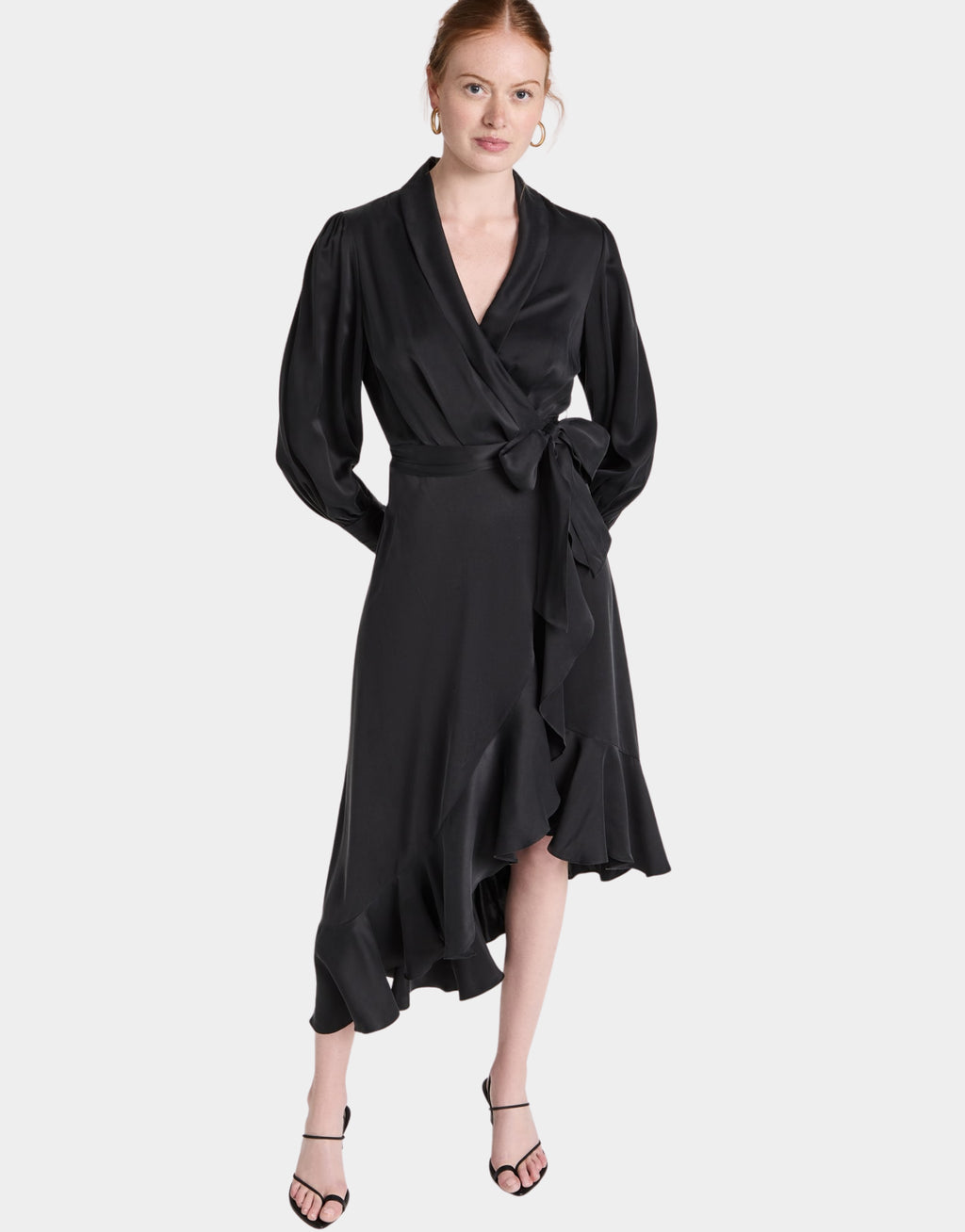 SILK WRAP MIDI DRESS