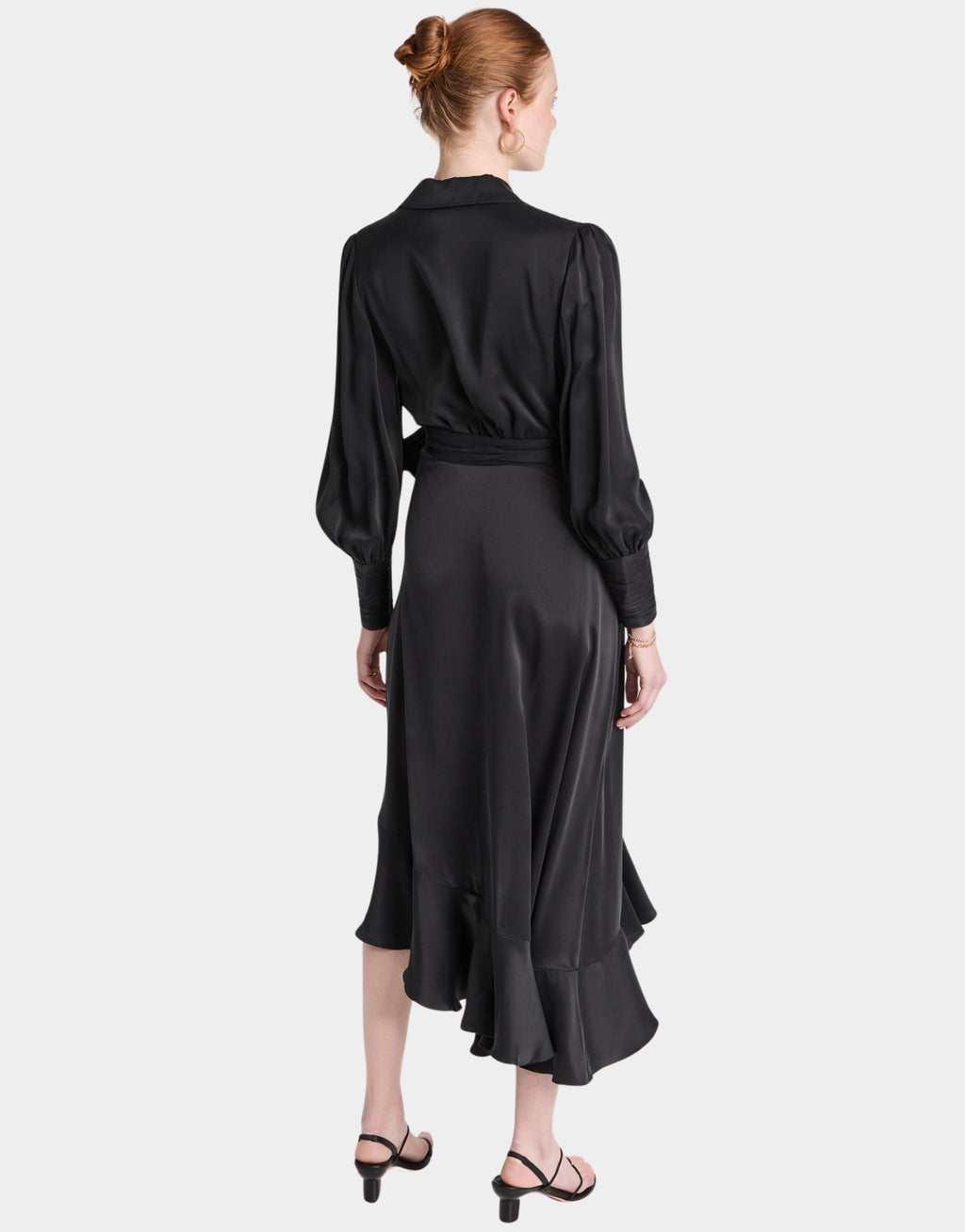 SILK WRAP MIDI DRESS