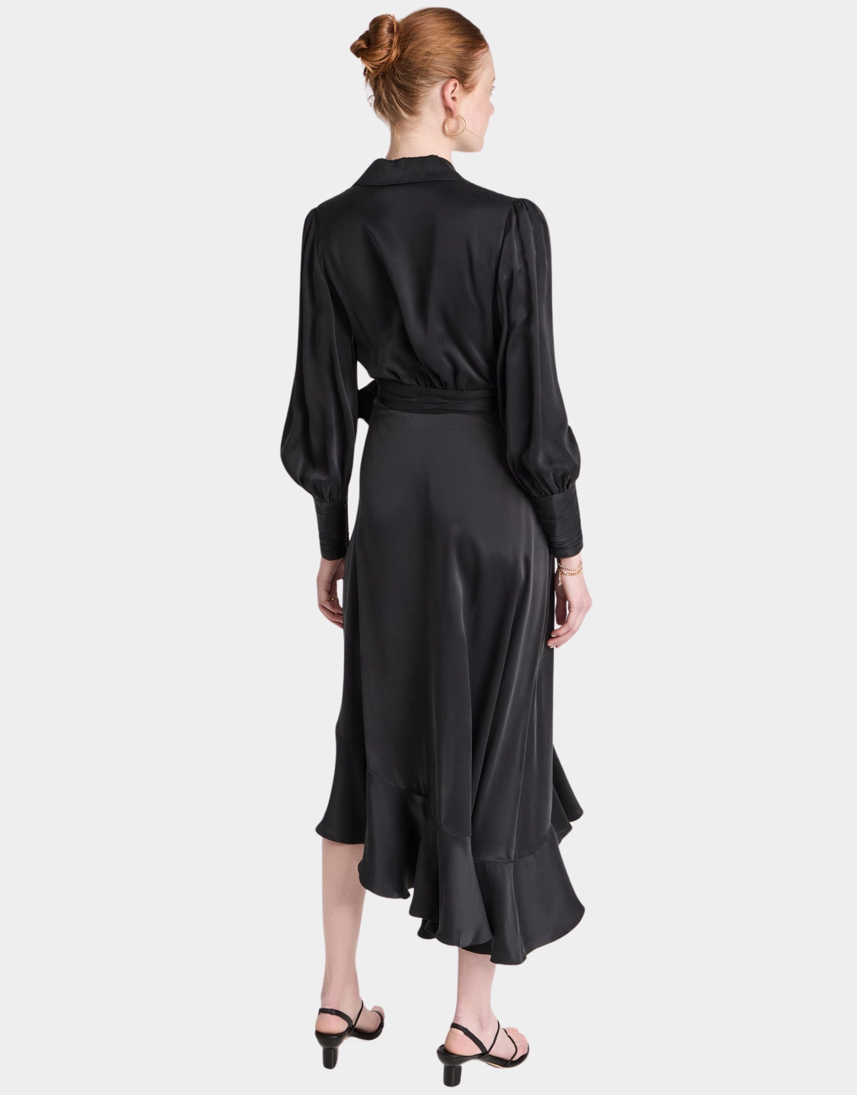 SILK WRAP MIDI DRESS