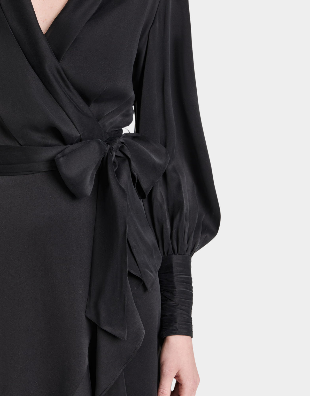SILK WRAP MIDI DRESS