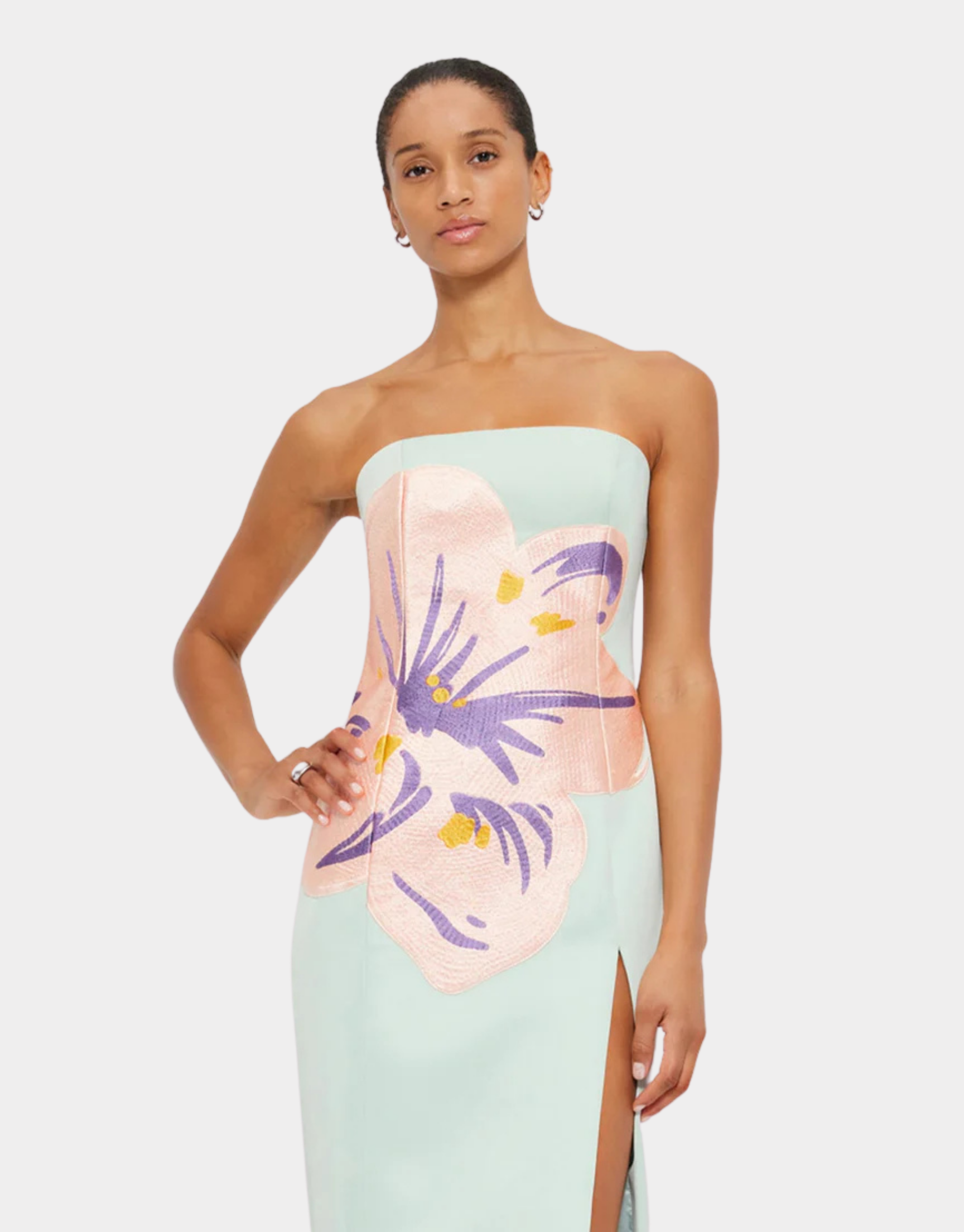 CLEMENCE EMBROIDERED MAXI DRESS
